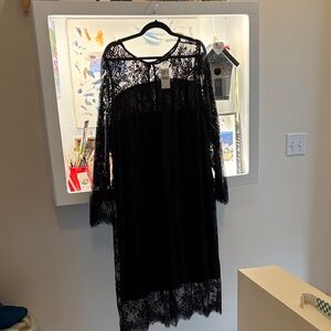 Lane Bryant Black Lace Long Sleeve Dress
